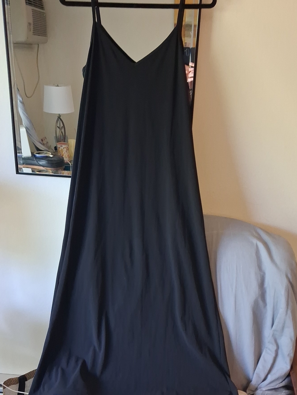 Alembika Black Slip Dress with Thin Straps